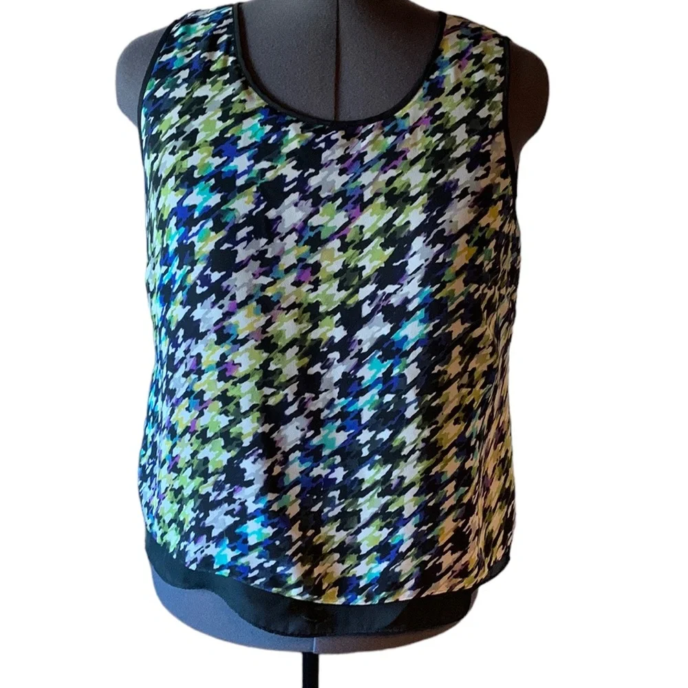 2-Piece Checked Tank & Jacket Set Size Large